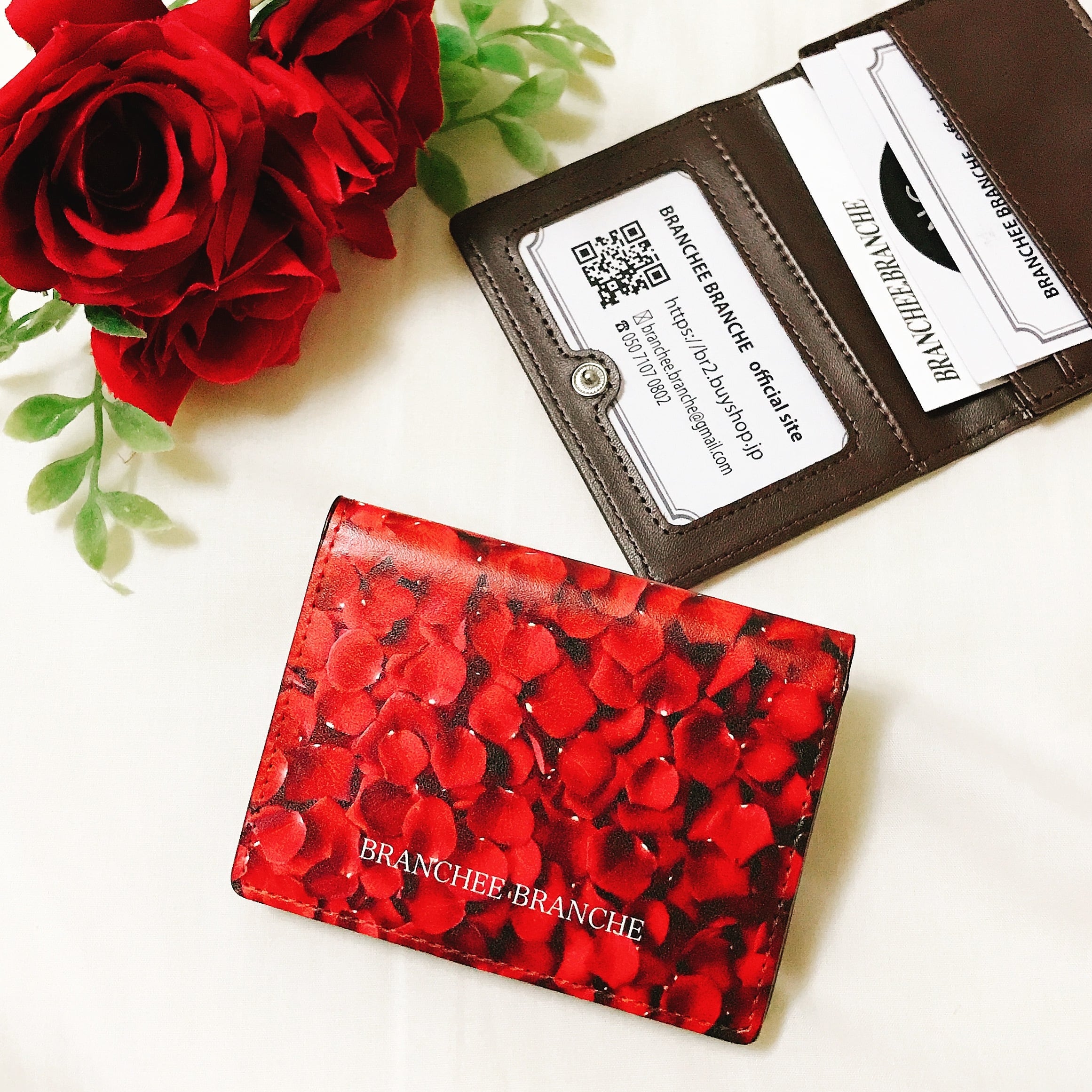 ワイヤーケース(赤×薔薇柄)カルトナージュ 赤バラデザイン カードケース | BRANCHEE BRANCHE
