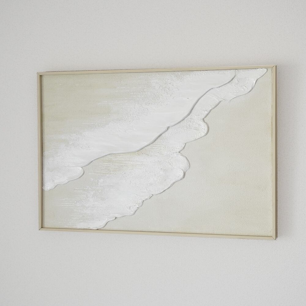 【Beach -growth-】60×40cm 海の絵 グレージュ