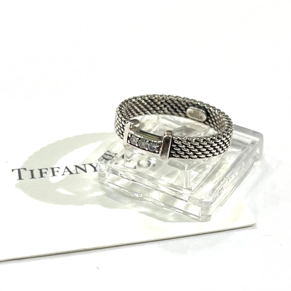 希少【TIFFANY&CO】【9号】2598 3粒ダイヤモンド サマセット指輪