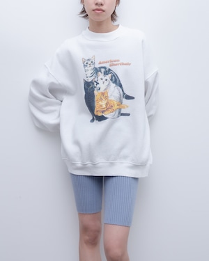 1990s animal art print sweatshirt "cats"