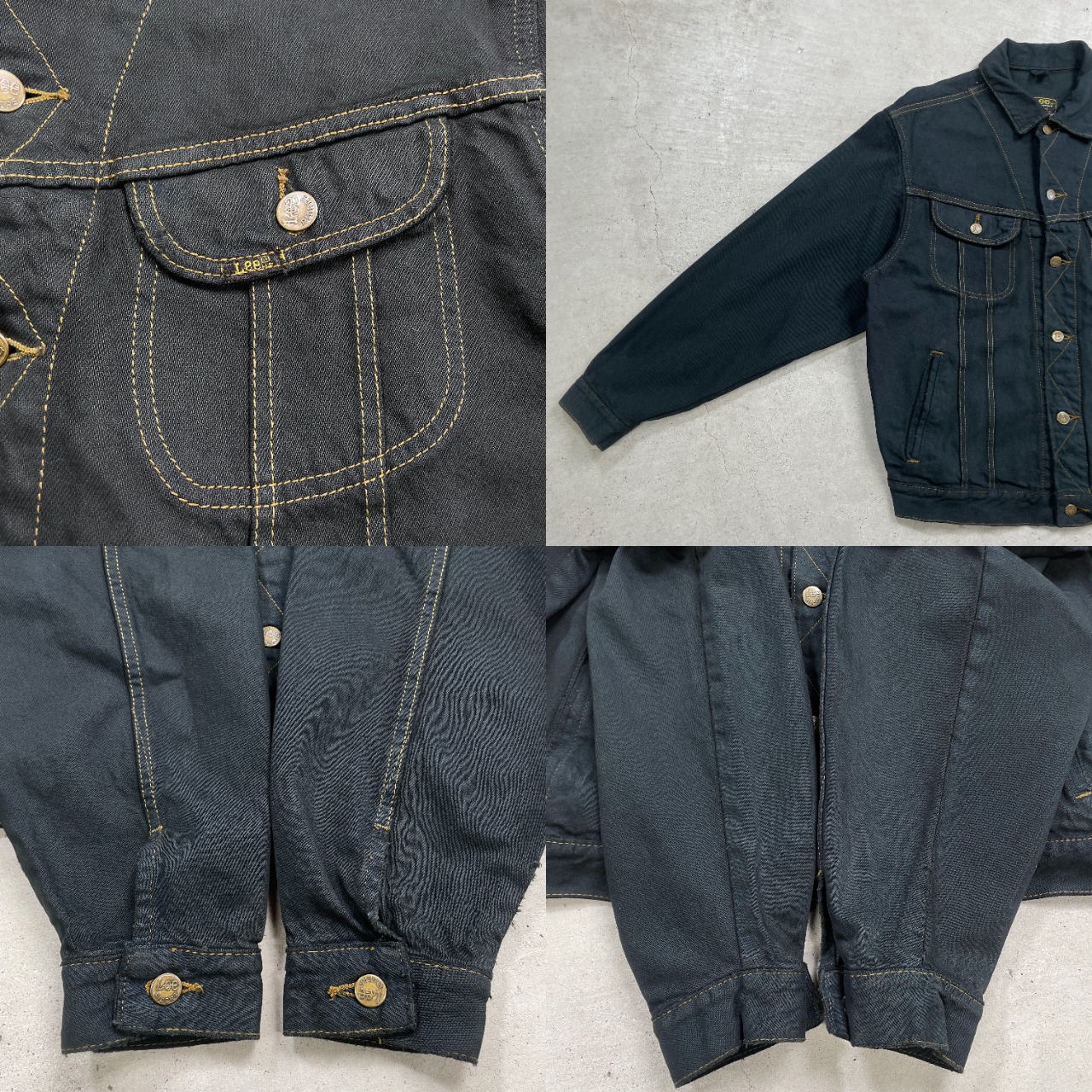 80年代 Lee リー ブラックデニムジャケット PATD-153436 メンズL 古着 