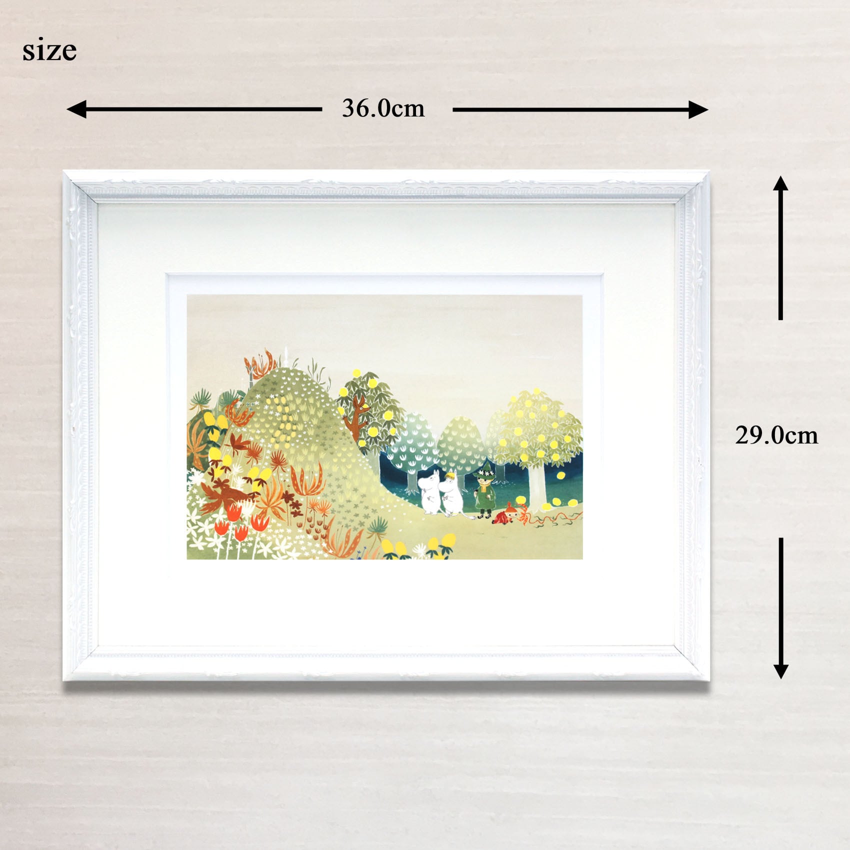 ムーミン 北欧 Postery 「ムーミン谷のジャングル」送料無料 フレーム 展示用フック付アートポスター 絵画 インテリア アート