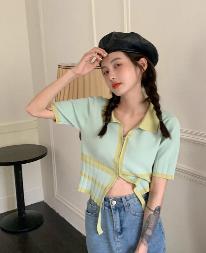 ニットカーディガンサマースリムフィットカジュアルジャケット 夏物 モンロー86137142032