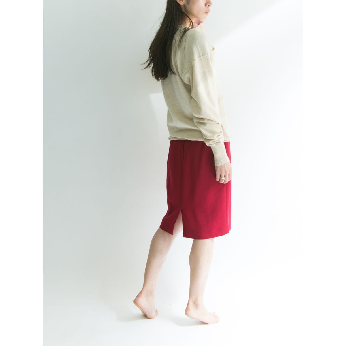 STATE OF CLAUDE MONTANA】Made in ITALY wool middle skirt（ステート