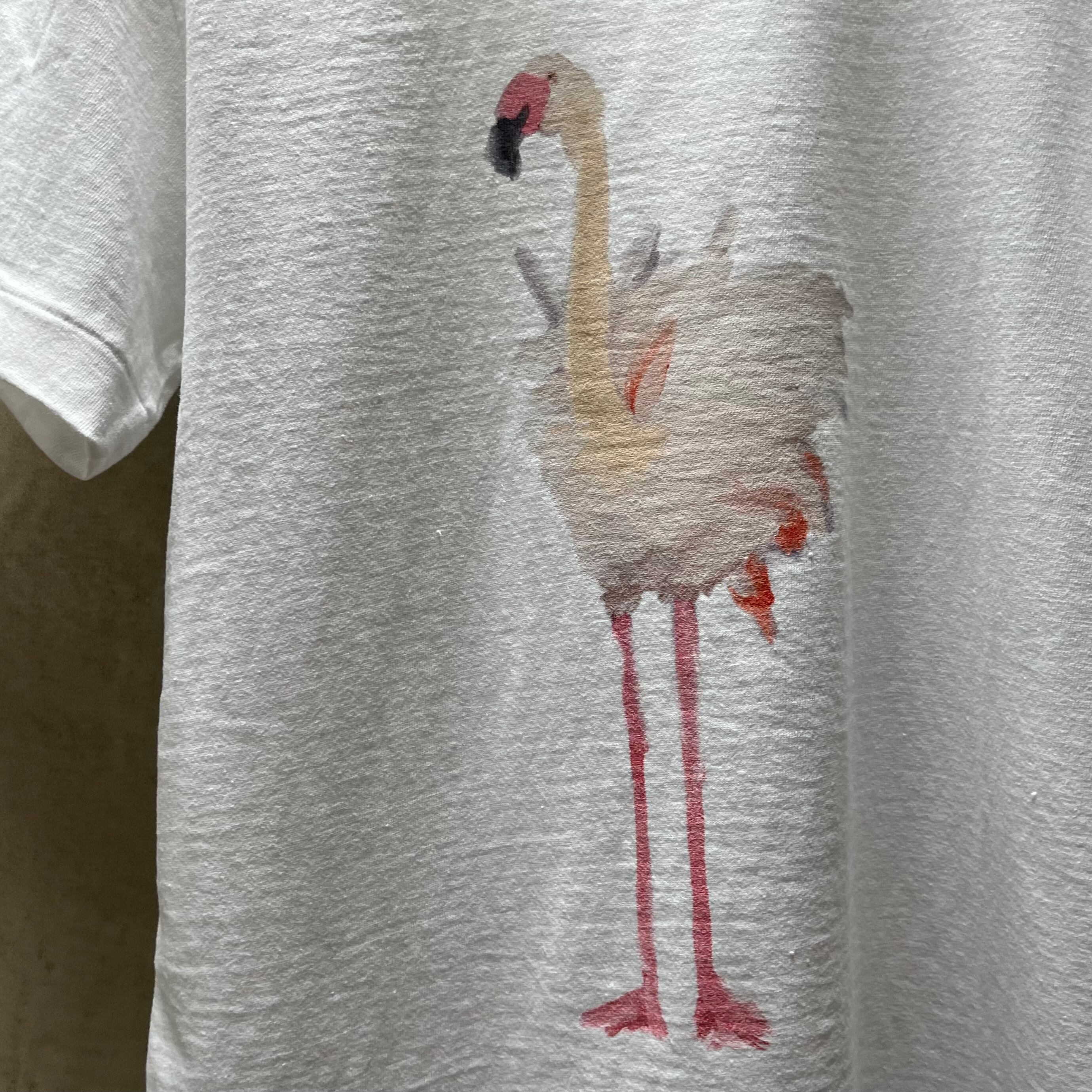 R&D.M.Co-/OLDMAN'S TAILOR フラミンゴ T shirts Ladies white #5519