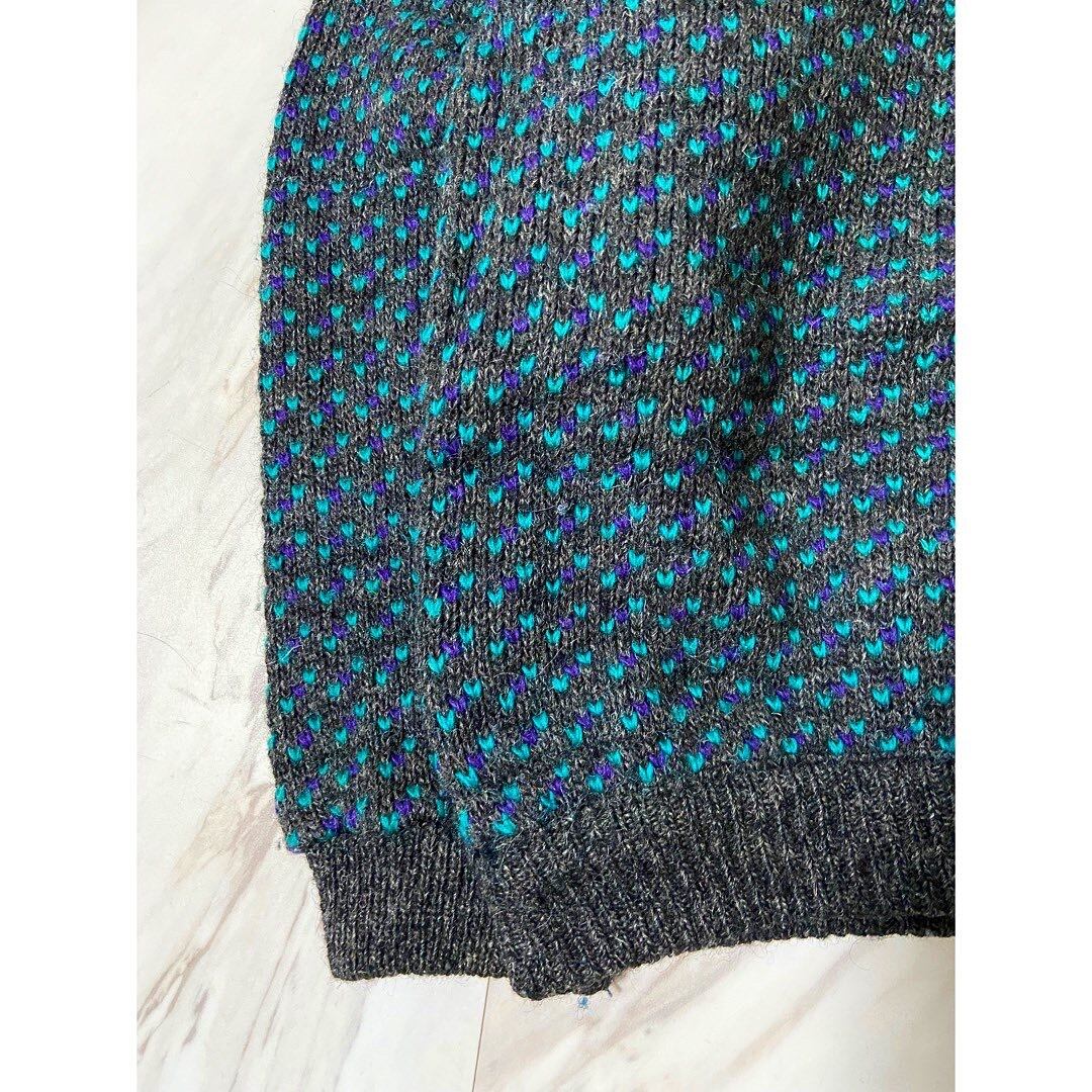 70s〜80s made in norway L.L.Bean birds eye wool knitting sweater