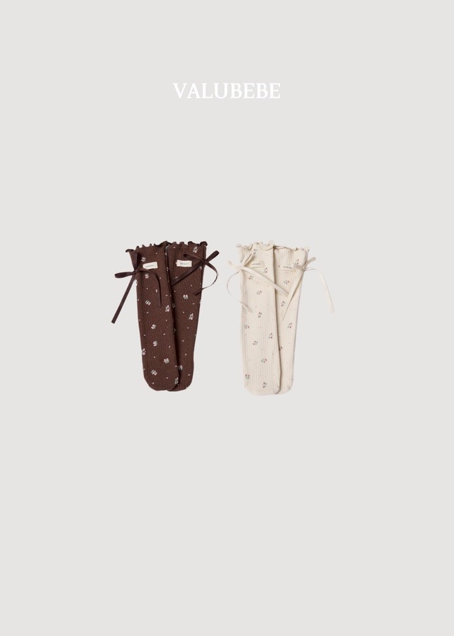 【取寄】valubebe|floral flower roll socks|フローラルフラワーロールソックス|FREE|baby&toddler|26 autumn