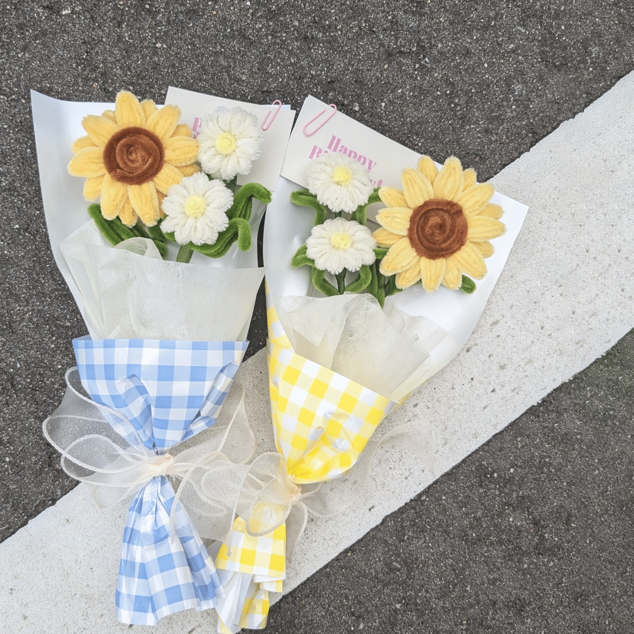 【夏季限定】himawari bouquet mini -gingham-／ ひまわりブーケミニ ギンガム | fuwafuwa flower - 2
