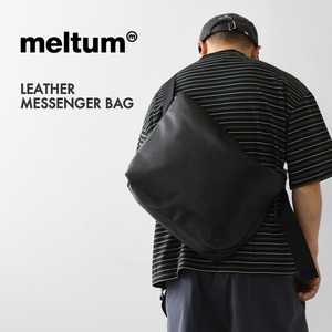 meltum [メルタム] LEATHER MESSENGER BAG (M) [MTM-BG-0382-25] レザーメッセンジャーバッグ（M）・ショルダーバッグ・合皮・キレイめ・通勤・通学・旅行・撥水・MEN'S / LADY'S [2026AW]