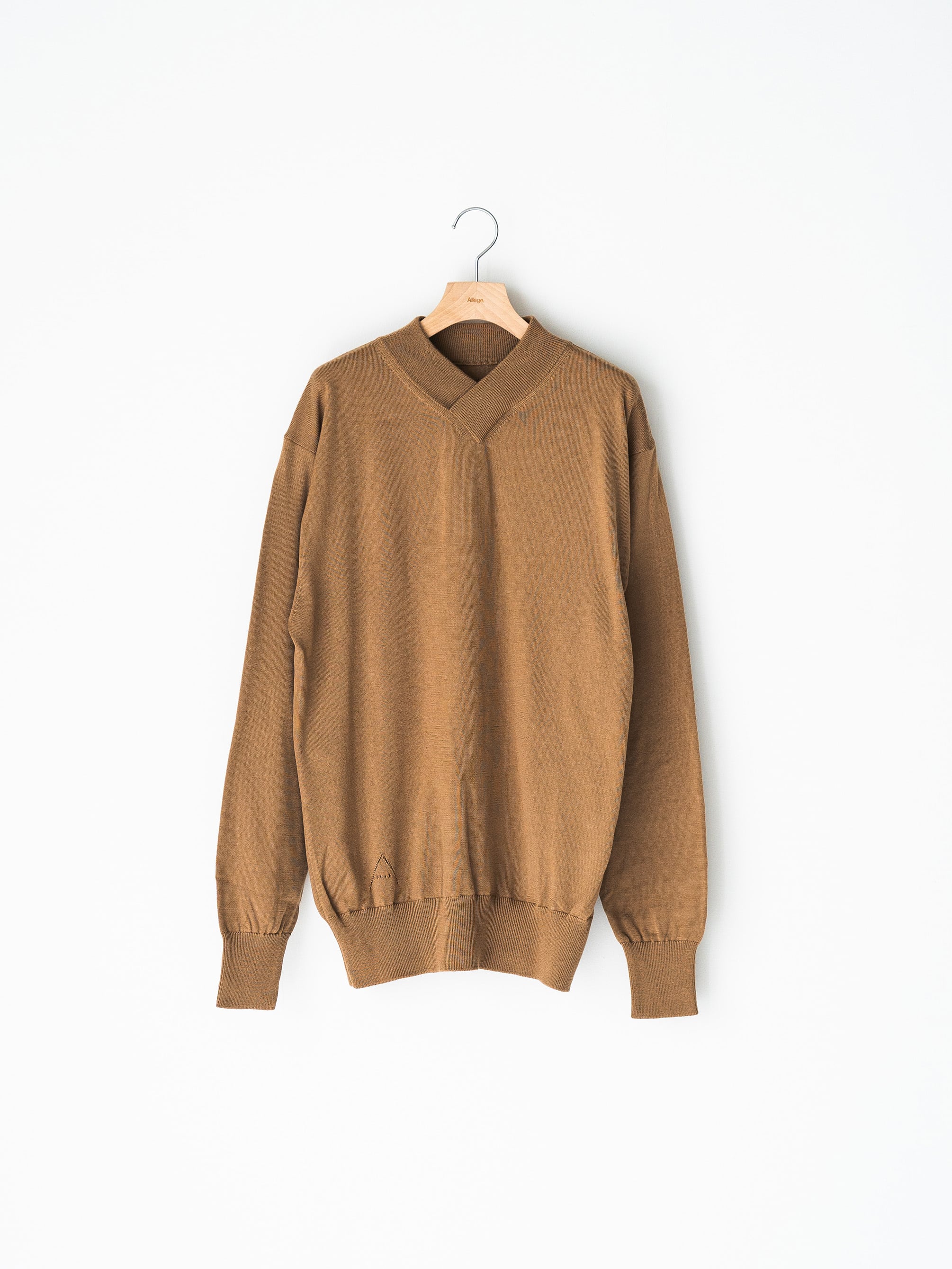 Allege STANDARD V-NECK PULLOVER KNIT BROWN AL24AWK-KN04 | BEST 