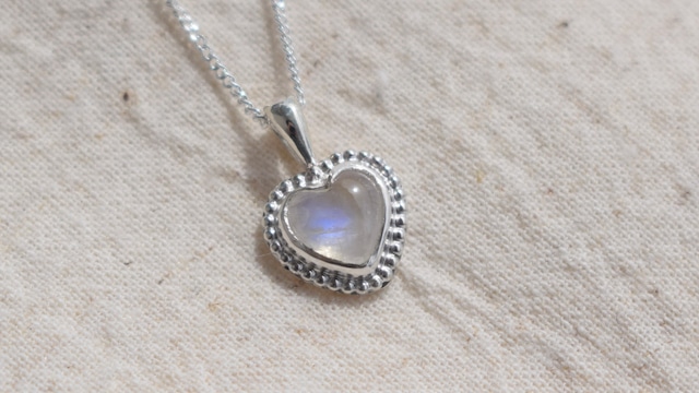 Rainbow moon Heart necklace《silver925》【受注製作】
