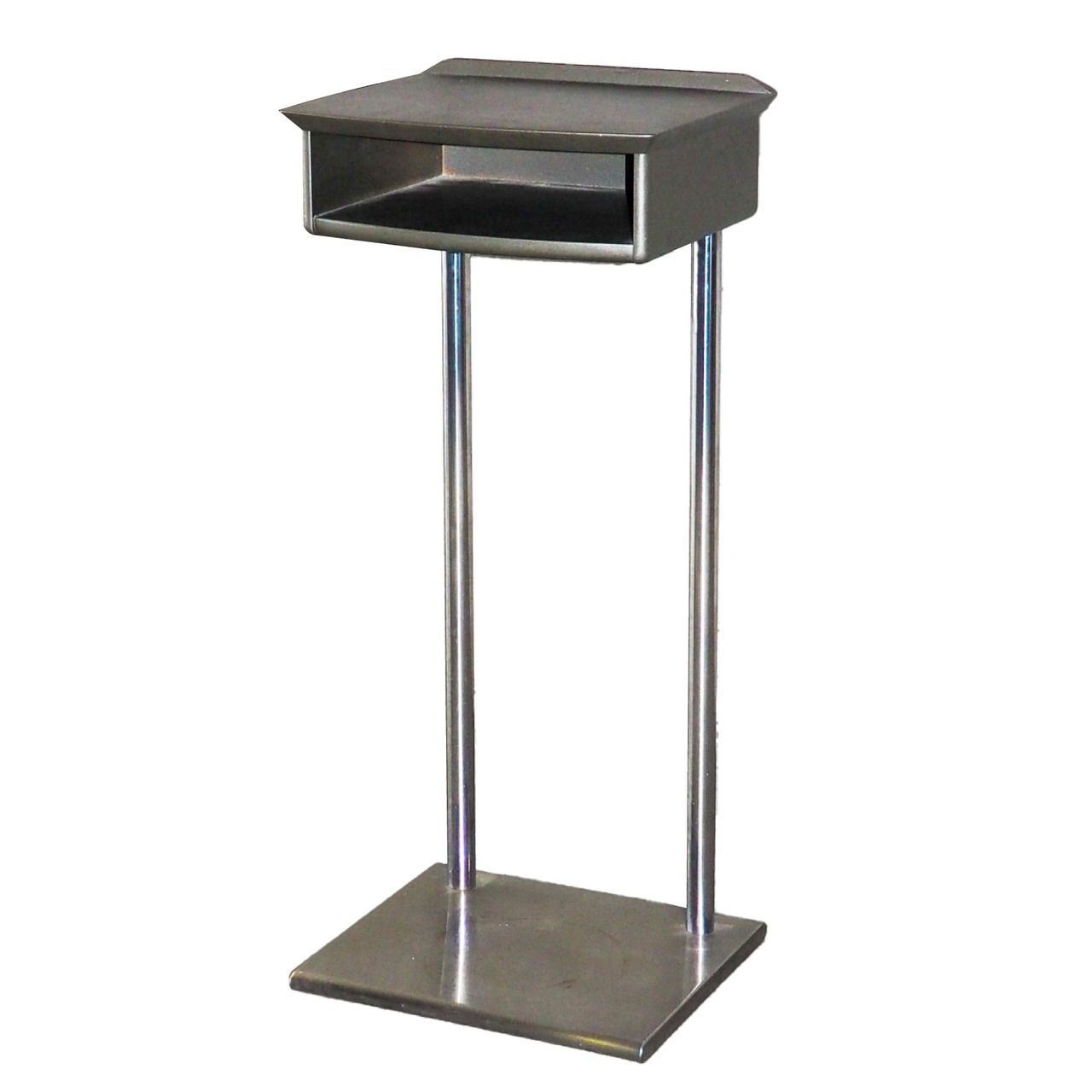 okamura stainless steel table with a shelf