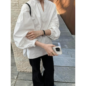 サイドスリットボリュームスリーブシャツ RA3166