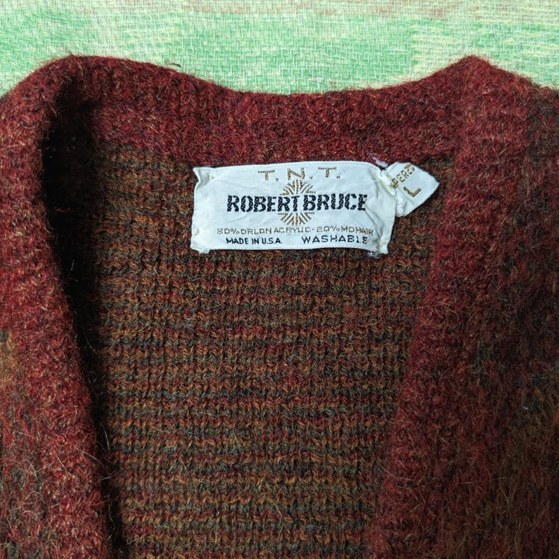 60s T.N.T. ROBERT BRUCE Mohair Cardigan （L）