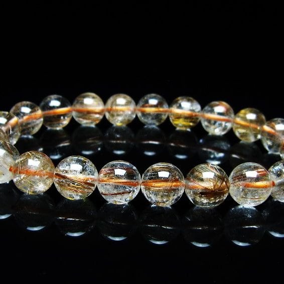 キャッツアイルチルクォーツ ブレスレット 9mm ルチルクォーツ ブレス 一点物 メール便可 [M便 1/10] 111-45869