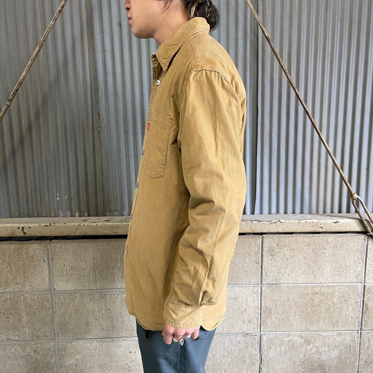 Levi's リーバイス コーデュロイシャツ メンズM相当 古着 ベージュ