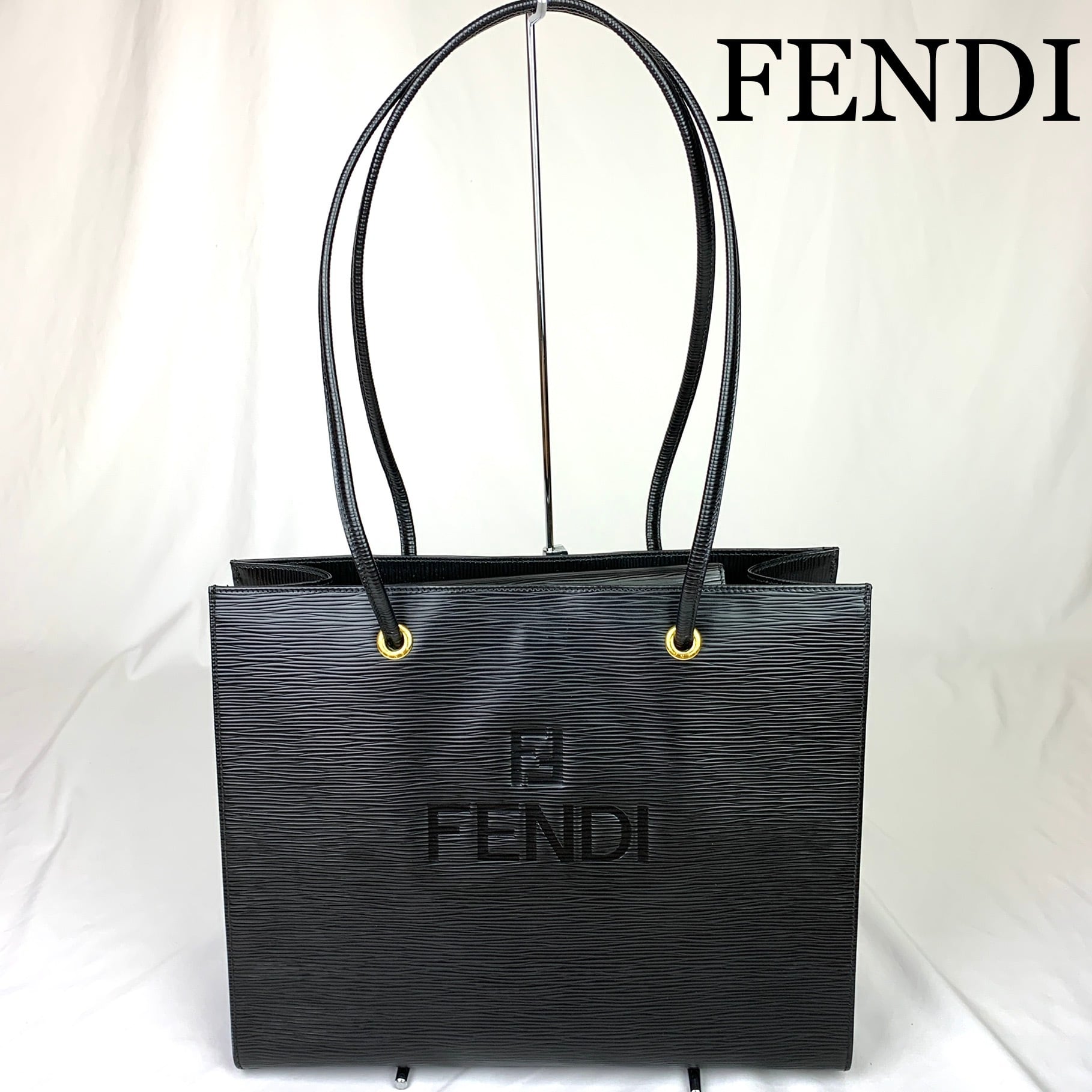 FENDI フェンディ　ロゴ　エピ素材　トートバッグ