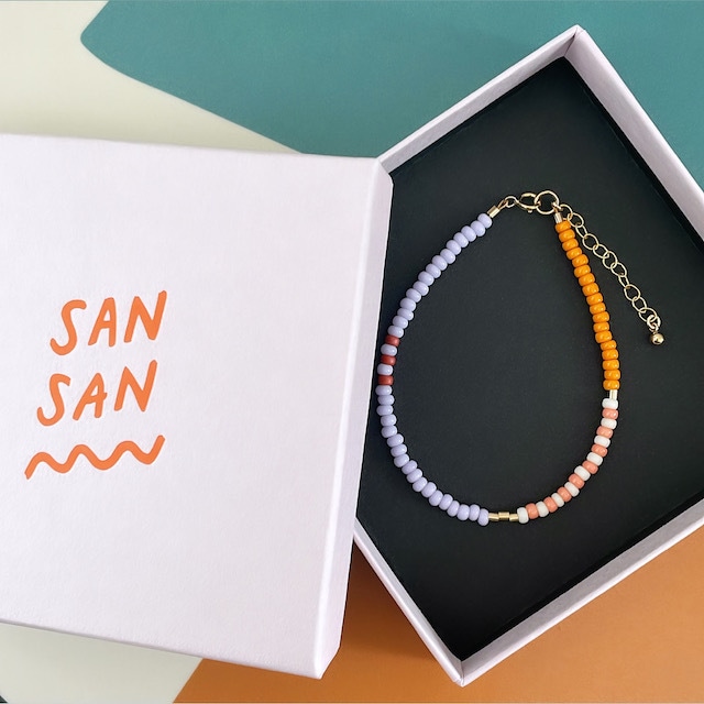 SAN SAN "Perlenarmband LENTE - mango - strawberry cream - lilac"