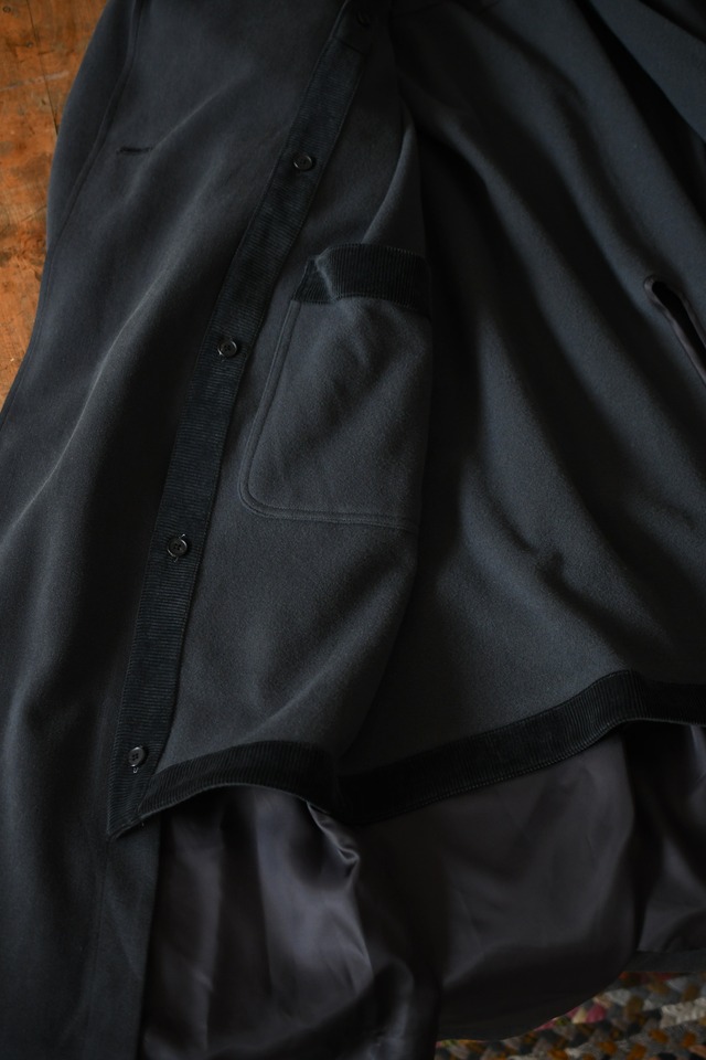 A.PRESSE / Maxi Length Washed Silk Trench Coat (Charcoal)