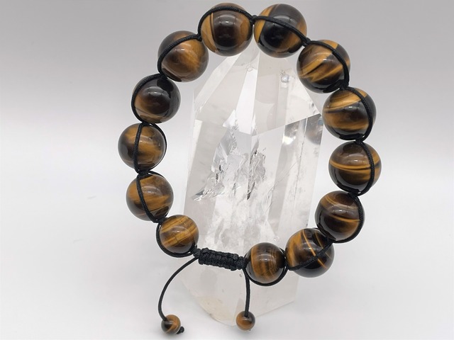 編みブレスレット（虎目）