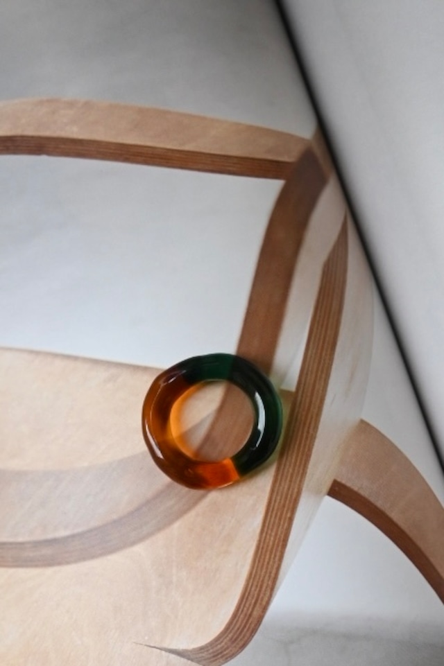 bi-color ring(deepgreen×yellow)