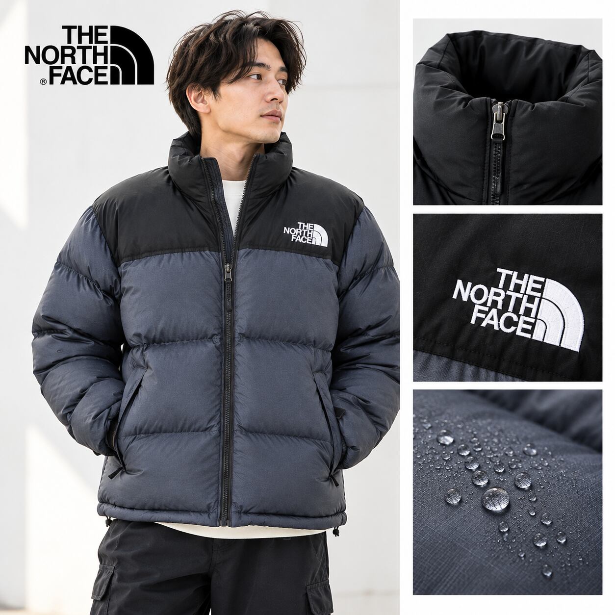 THE NORTH FACE ノースフェイス【正規取扱店】|ヌプシジャケット|撥水 強度 ND92555 ユニセックス アスファルトグレー×ブラック