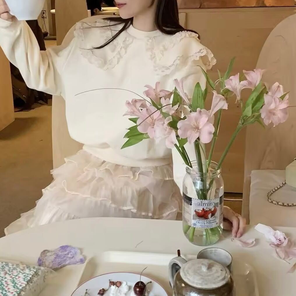 フリルビッグカラースウェット