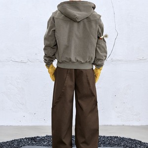 フェイクファーライナーキャンバスウォッシュドブルゾン　1033