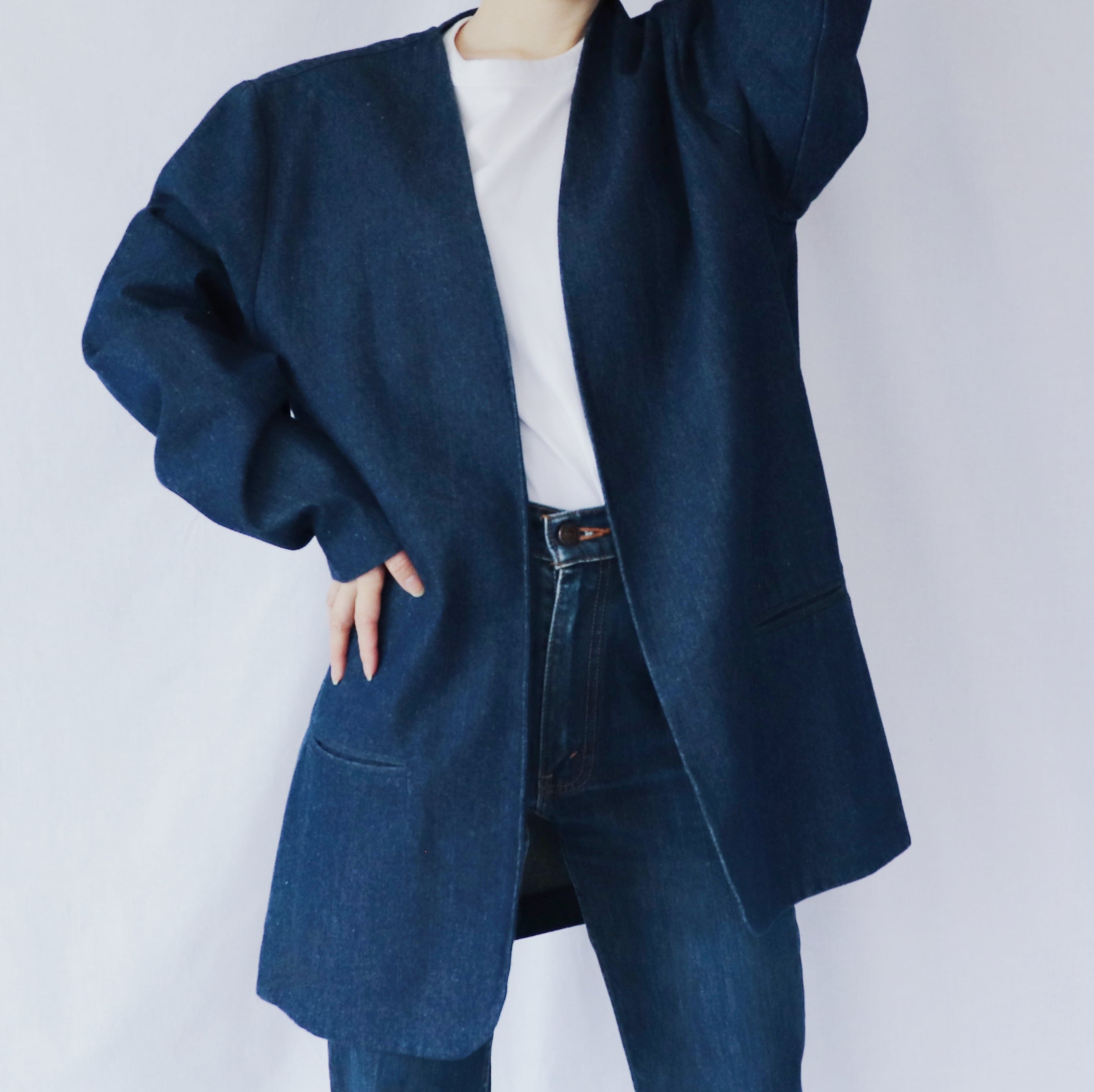 No Collar Denim Jacket | narge No Collar Denim Jacket | narge