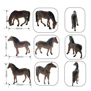 ミニチュア 馬 フィギュア ランダム5点セット ホース 馬模型 ジオラマ 箱庭 ミニチュアガーデン 情景模型 ドールハウス 撮影小物 DIY 装飾 商品画像3