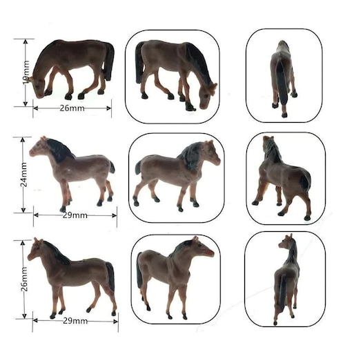 ミニチュア 馬 フィギュア ランダム5点セット ホース 馬模型 ジオラマ 箱庭 ミニチュアガーデン 情景模型 ドールハウス 撮影小物 DIY 装飾 商品画像3
