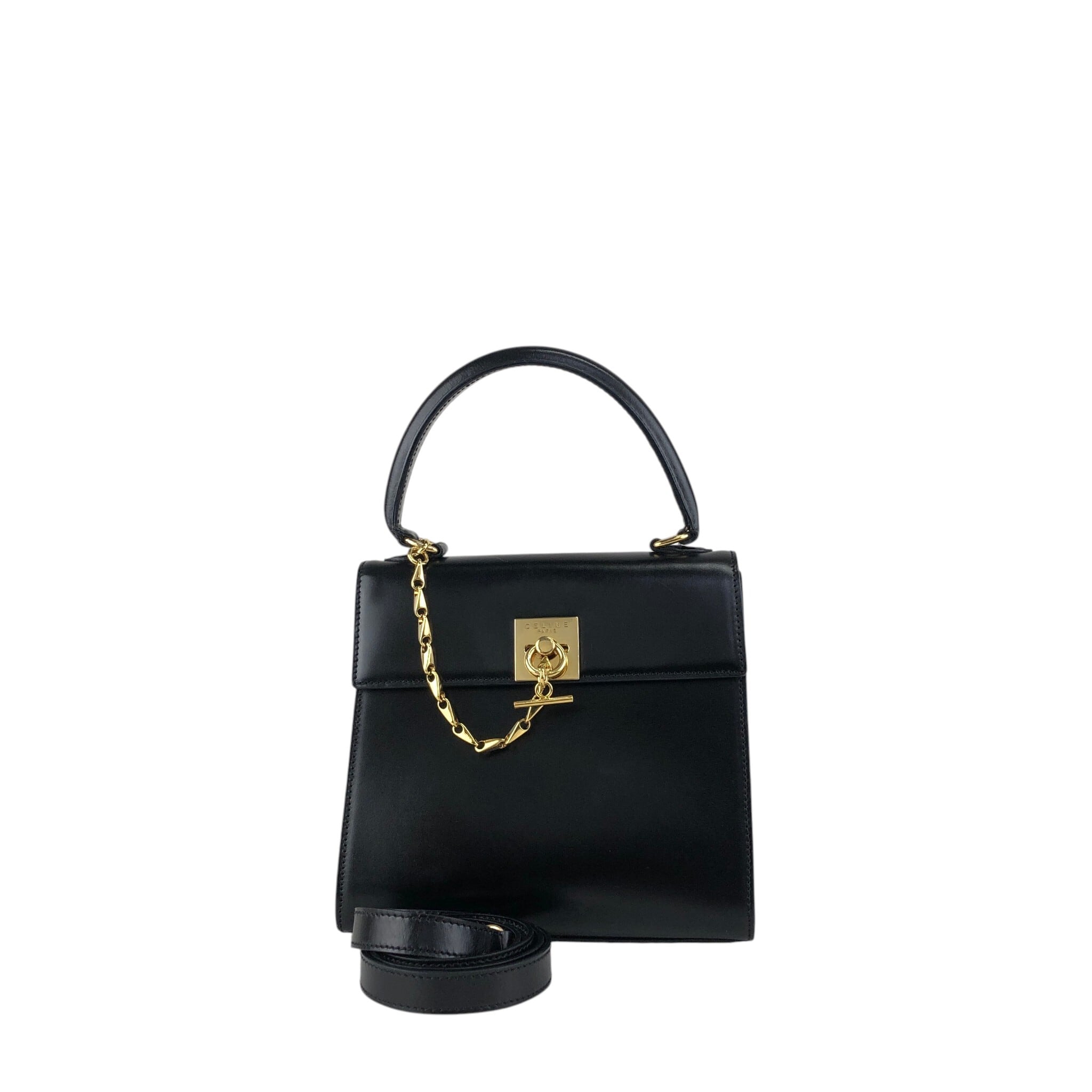 CELINE セリーヌ ショルダーバッグ ブラック ガンチーニ チェーン