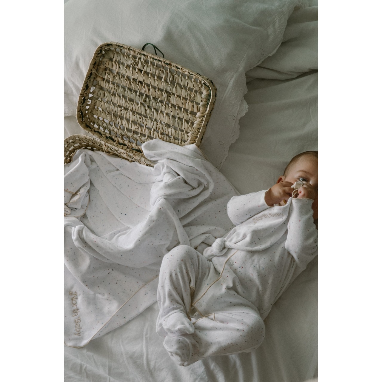NorthBaby　XXL Organic Blanket White Milk