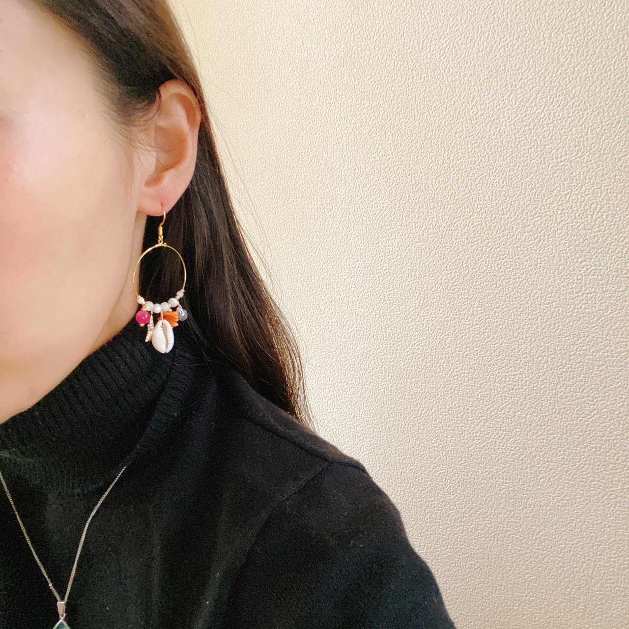 Shell and starfish hoop pierce✳︎シェルとヒトデのフープピアス | Rom 
