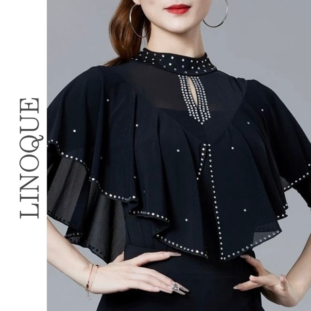 ビジューケープデザインレオタード 3color 【L00126】