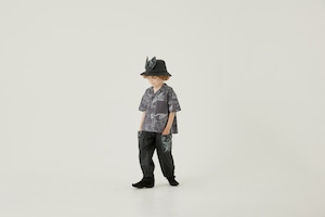 【24SS】eLfinFolk(エルフィンフォルク)Noctua Open collared shirt　gray（100/110/120/130)　シャツ