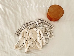 【valu bebe】 オールデイふっくらコットンT／グレーST（70〜90cm）