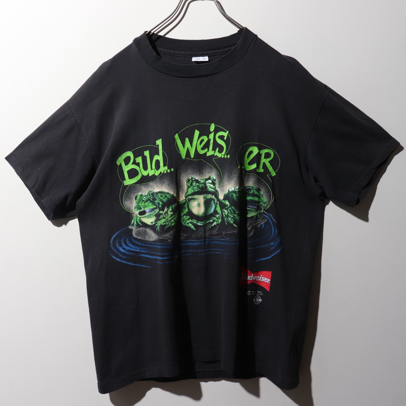美品 XL 95年 USA シングルステッチ バドワイザー frog Tシャツ 