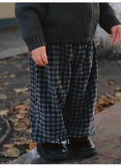 韓国子供服 / 26winter / MELMEL / チェックコーデュロイブルマ / キッズ / 冬服 *XXS~XL*