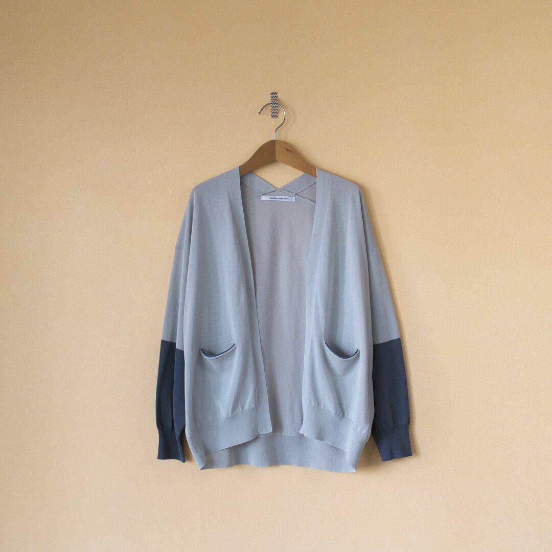 atelier naruse アトリエナルセ コクーンバイカラーニット cocoon bicolor knit ライトグレイxグレイ