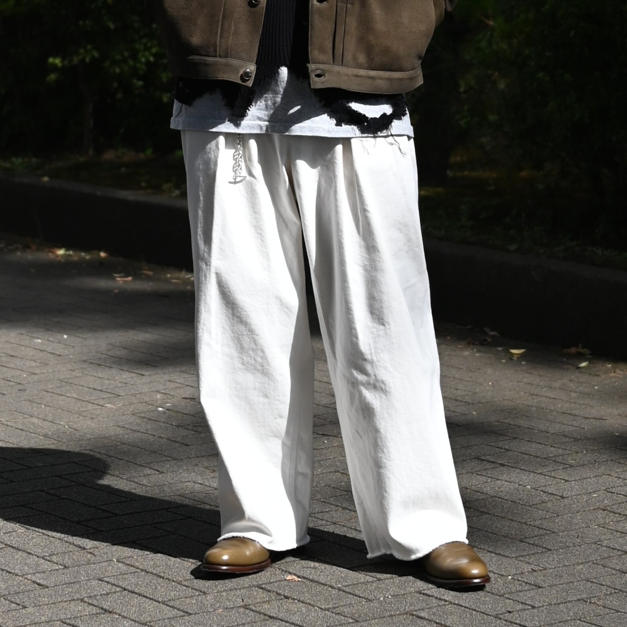 SAYATOMO / 2-Tack Cutoff Wide Denim Pants