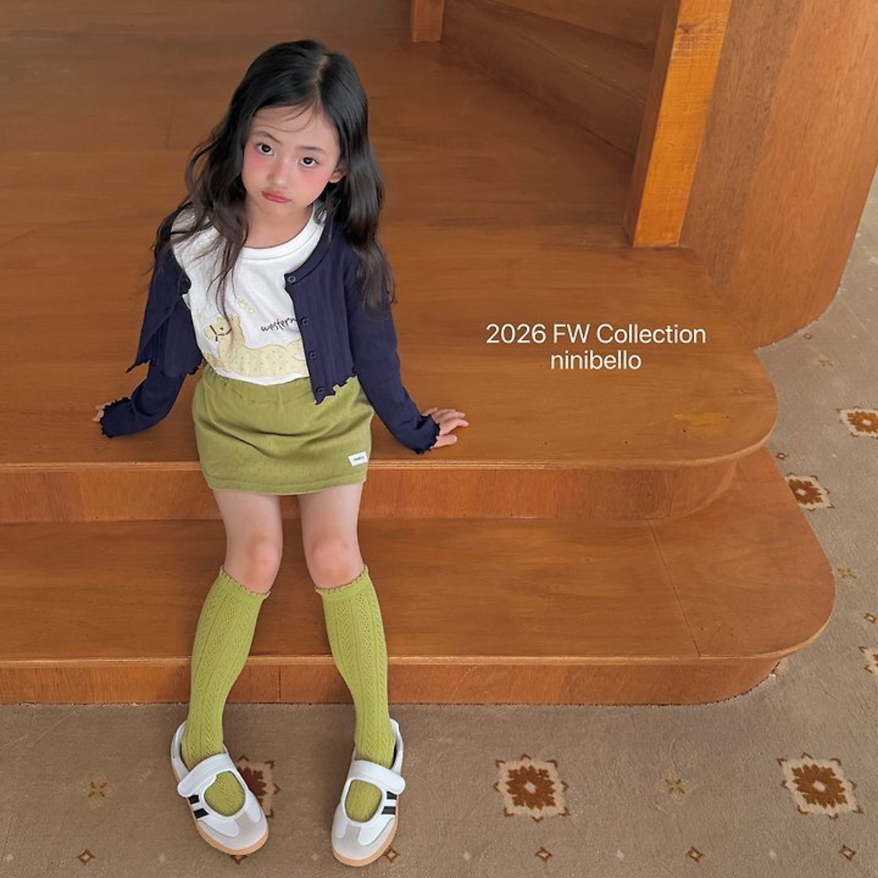 韓国子供服 / ninibello / Melville Eyelet Cardigan / カーディガン *XS~XXL*