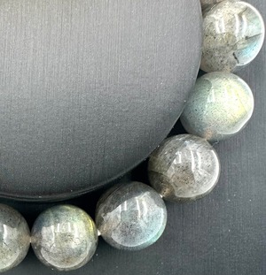 (00631)ラブラドライト　Labradorite　11.5-12mm　曹灰長石　ラウンドカット　ブレスレット