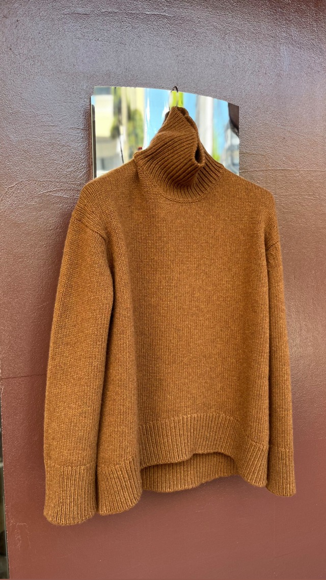 PLAN C -Turtle Neck Knit-: BROWN,: NAVY,
