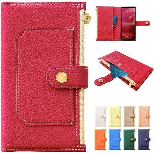 so-04j xperia xz premium 用 ポケット付リュクスな型押し 手帳型 ケース カバー 内側ケース 黒TPU スマホ 手帳 スマホケース スマホカバー so04j so04jケース so04jカバー エクスペリア プレミアム xperiaxzpremium 品 レッド 1235