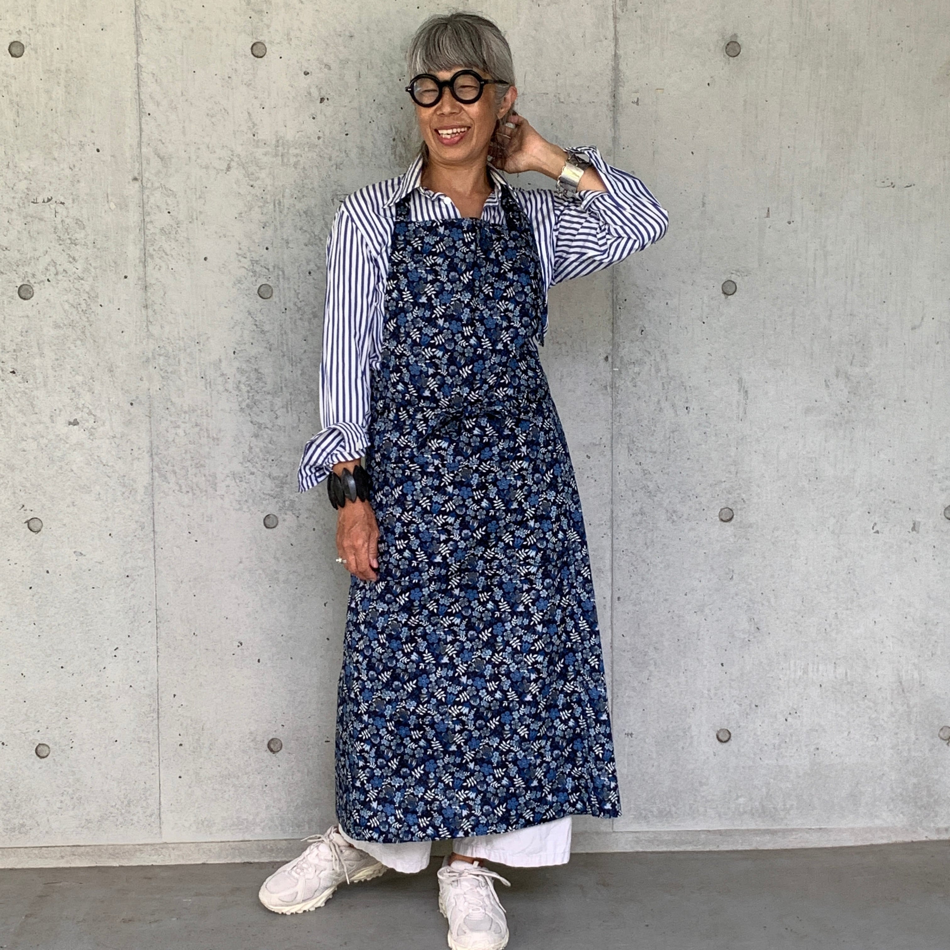 SQUARE APRON / LIBERTY Edinum (navy) | エプロン商会