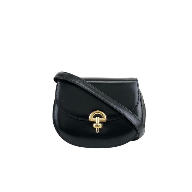 CELINE セリーヌ ショルダーバッグ ブラック フロントロック レザー ミニバッグ vintage ヴィンテージ オールド j4pyw6