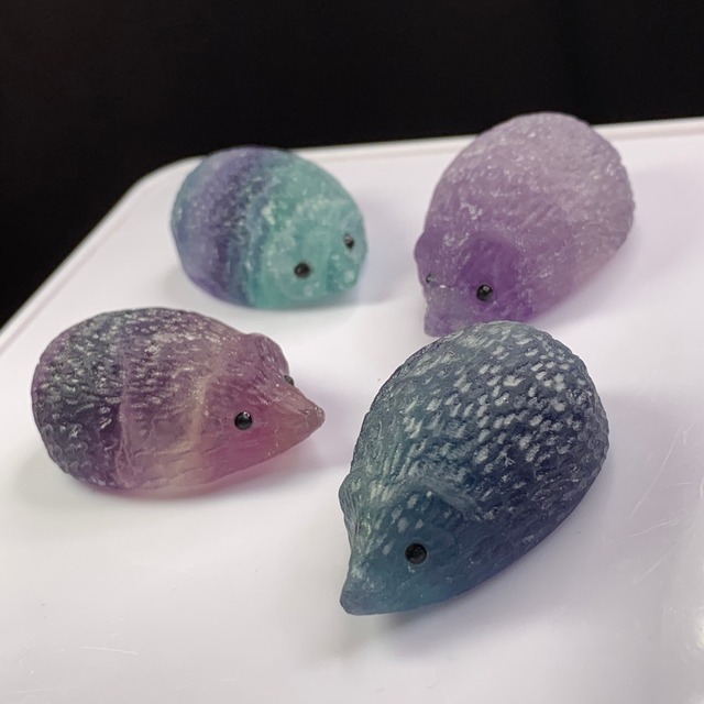 72限定品☆大家族フローライトハリネズミさん