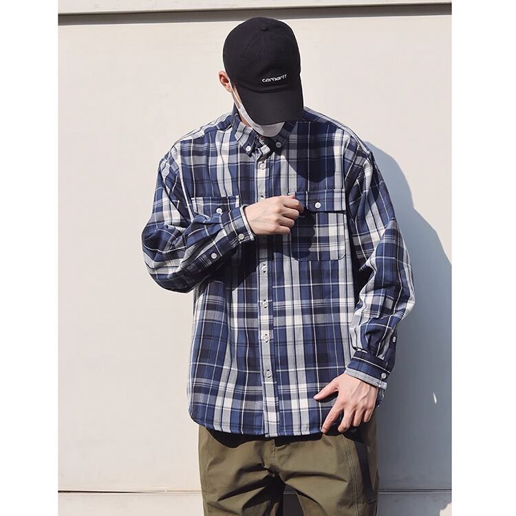 ★CUSTOM WOVEN PLAID POCKET SHIRT　　　A0785