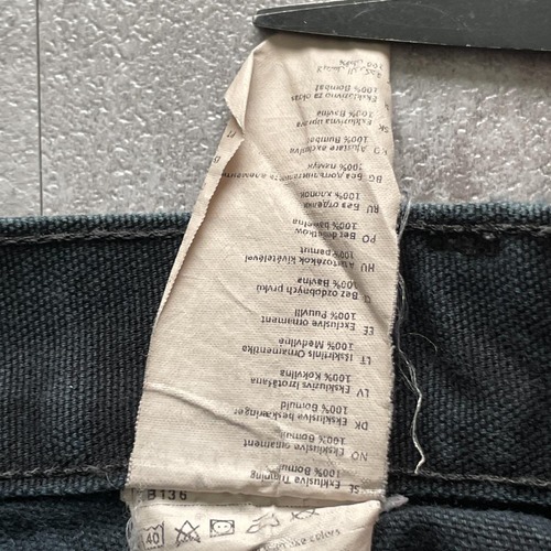 USA生地製 ブラック ダブルニー Carhartt EB136 BLK w30 詳細写真12